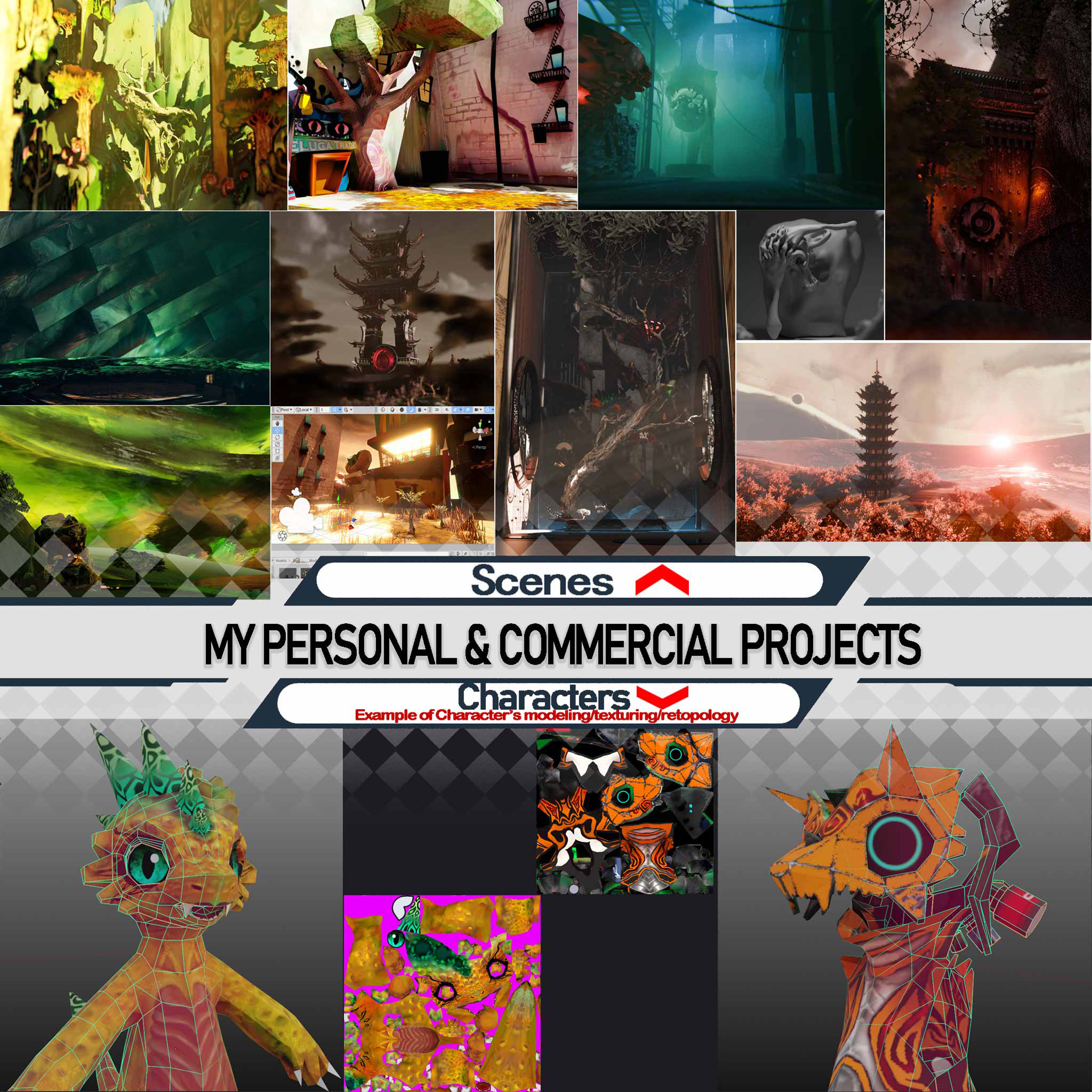 Andy Wang art gallery - scenes and characters
